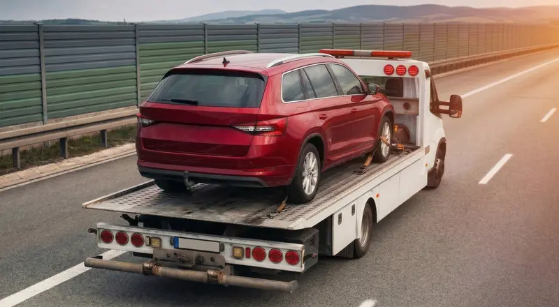 Guincho para carros em Cotia – carro sendo carregado em plataforma